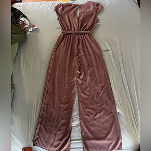 Blush pink pants romper